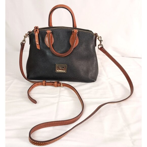 Dooney & Bourke Handbags - Dooney & Bourke Dillen Crossbody Satchel Pebble Grain Leather Navy